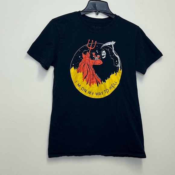 I'm On My Way To Hell T-shirt Medium Hot Topic Black Matter - Picture 1 of 4